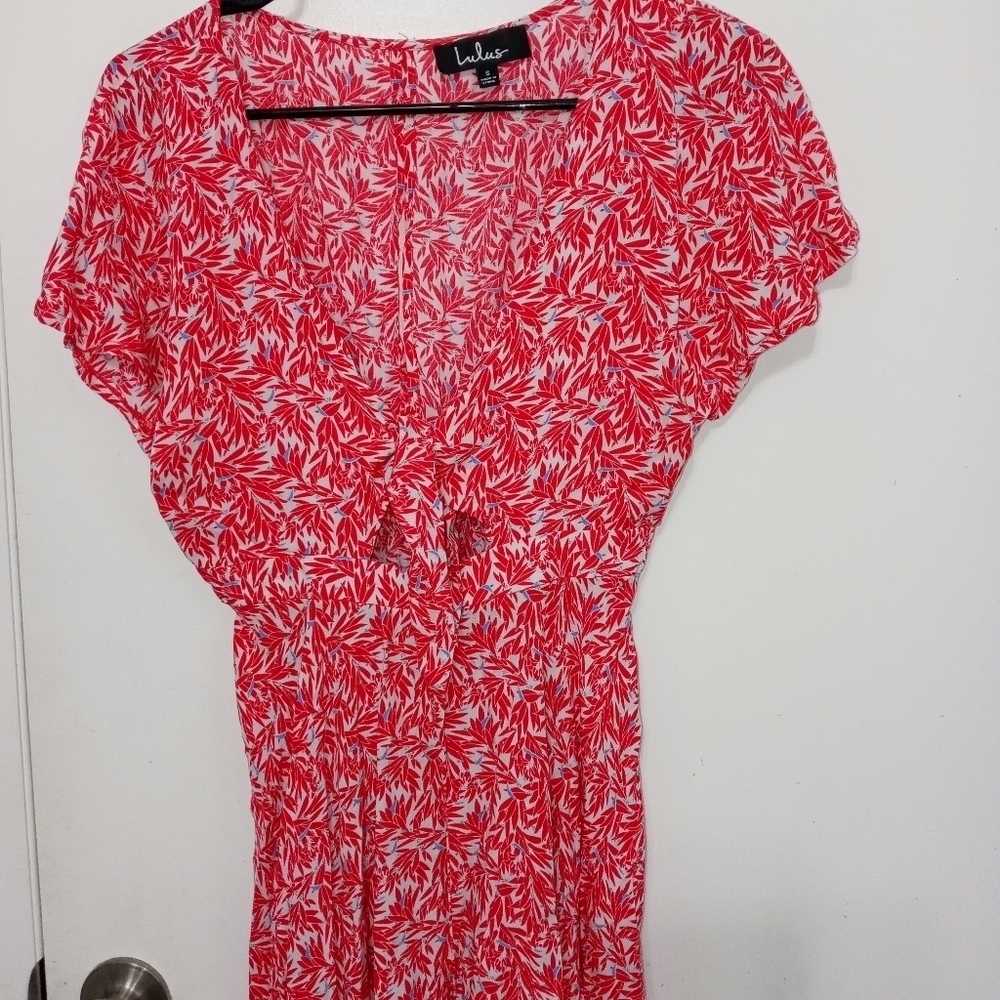 Lulu's Floral Boho Cottagecore Romper  Open Front and back